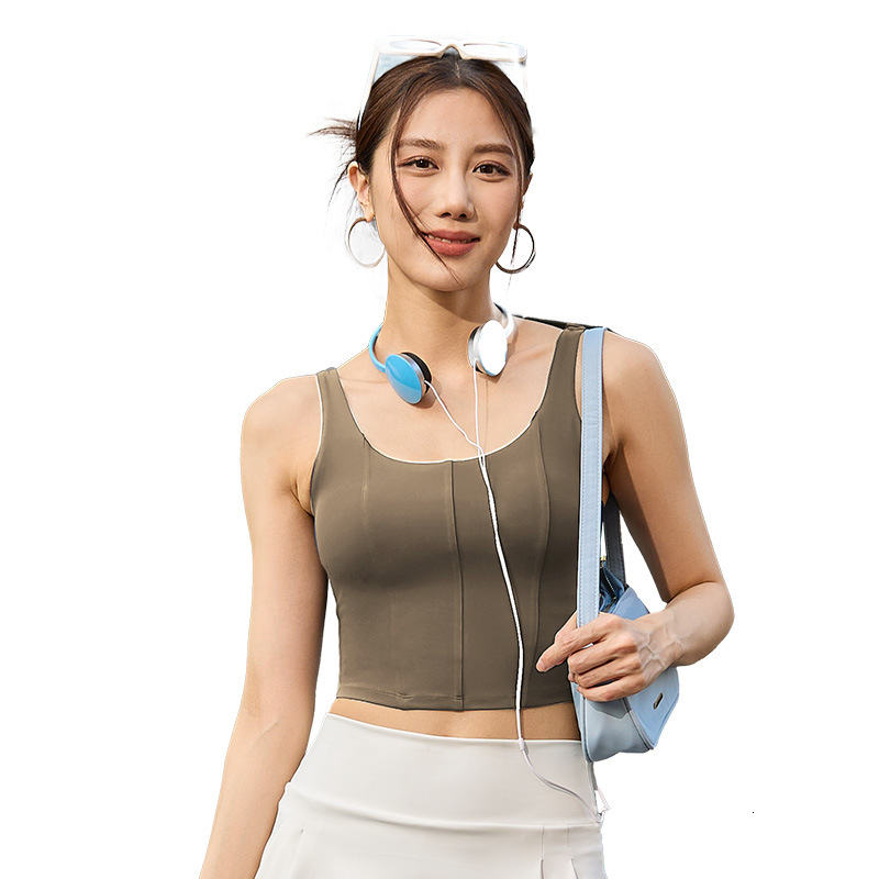 Outdoor Wear Shock-absorbing Running Fitness Women with Chest Cushion Slimming Fishbone Line Yoga Sports Vest Yoga Jackets for Women Full Zip Long