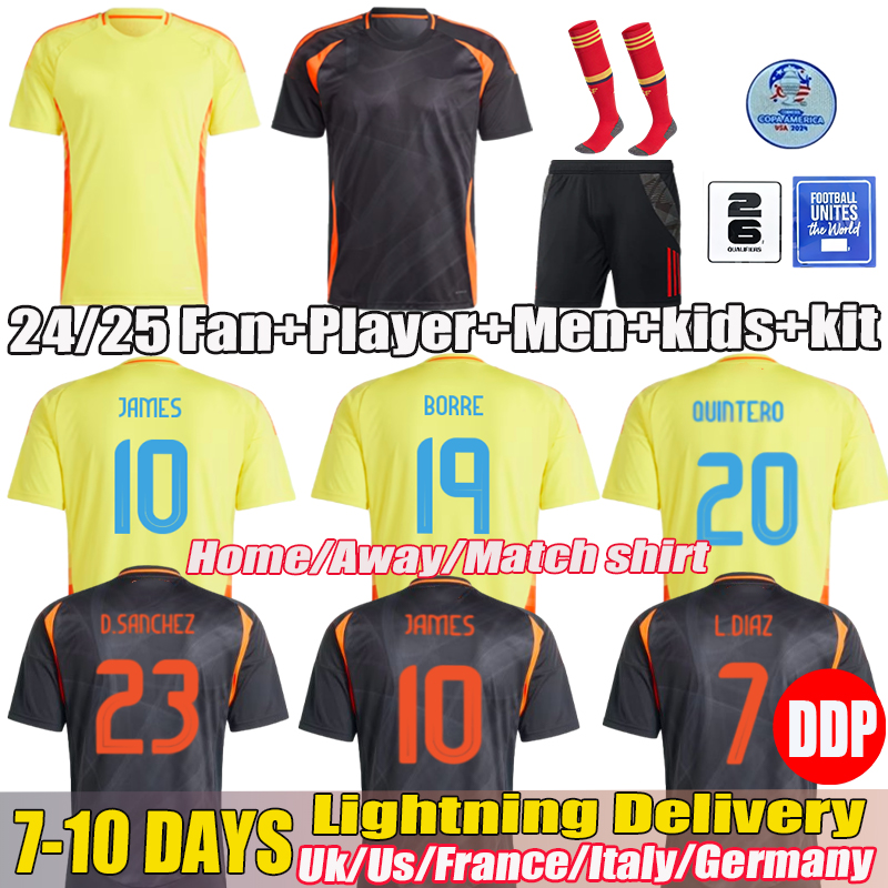 24 25 ColOMbiA 10 JAMES Luis Diaz Soccer Jerseys 2024 Copa CoLUmBIa Football Shirt Home Away Set Camisetas LERMA ARIAS C. CHUCHO CUADRADO