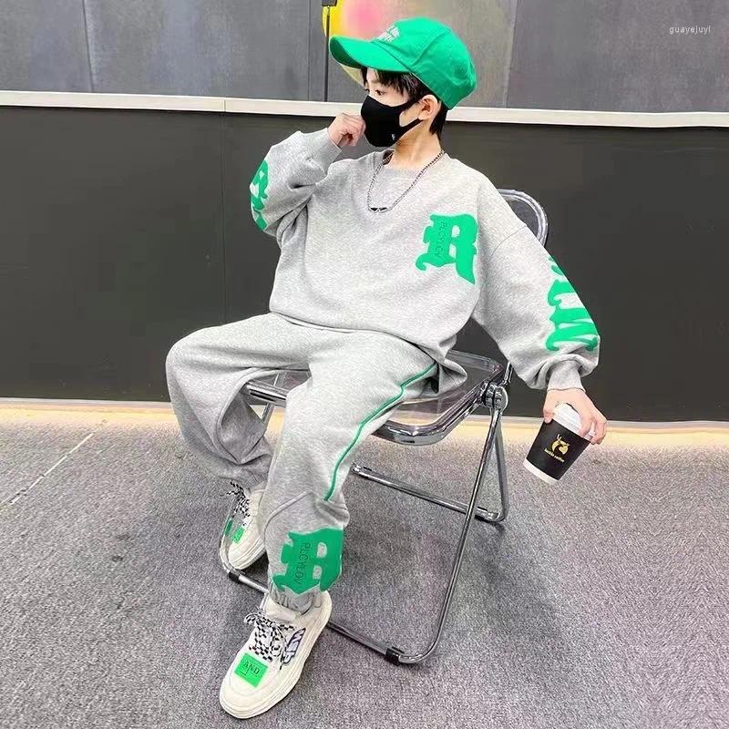 Clothing Sets 2024 Spring Big Kids Teen Boys Clothes Tracksuit Outfits Set Costume Tops Pants Children 6 8 9 10 12 14 Years