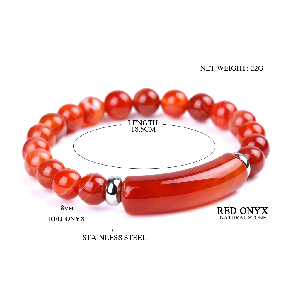 Colorful Natural Stone Agate Bridge Bar Bracelet Designer Jewelry Strip Agate Beads Bracelet Wristband for Women Men Gift Healing Fashion Fine Jewelry