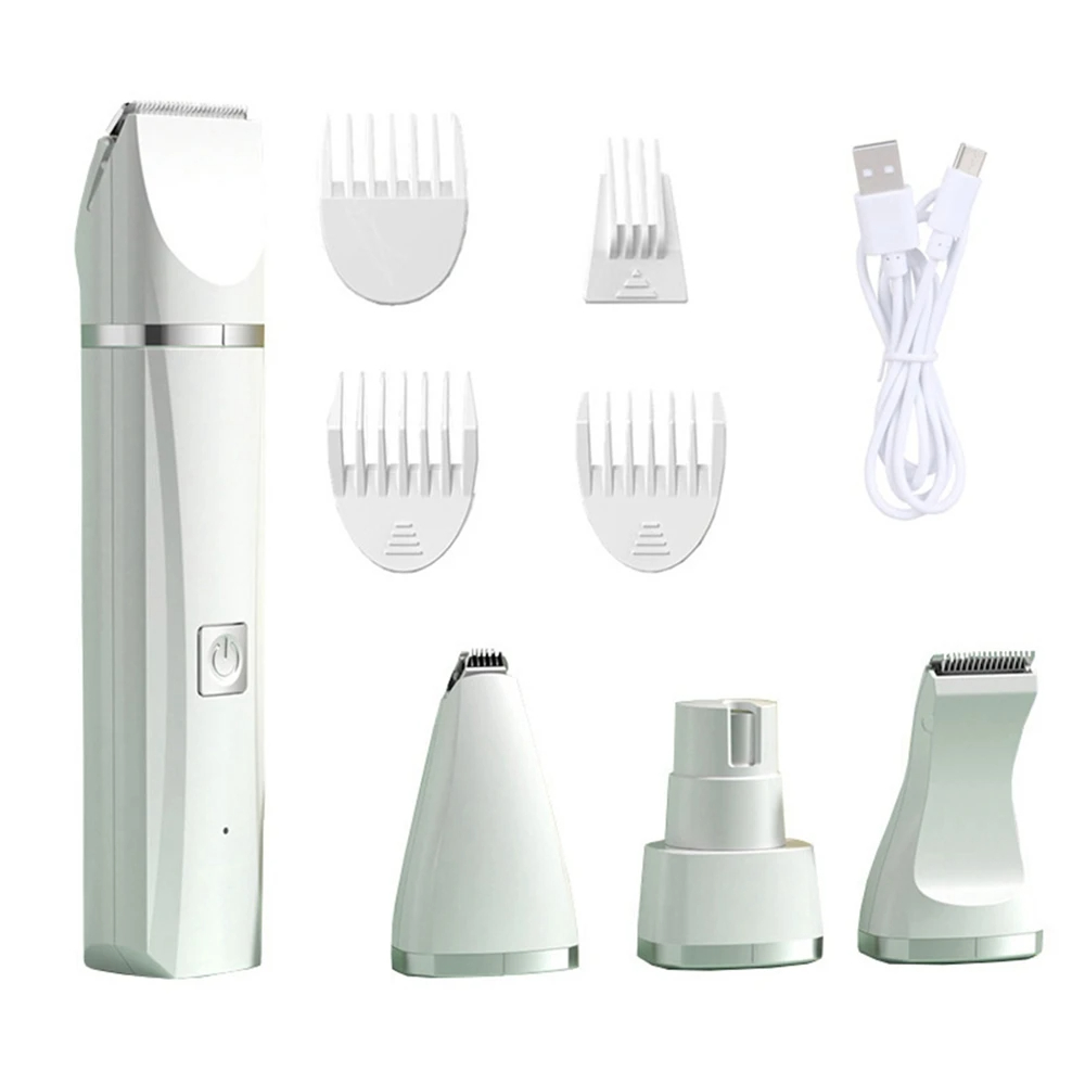 UBBT 4 in 1 Pet Electric Hair Clipper with 4 Blades Grooming Trimmer Nail Grinder Professional Recharge Haircut For Dogs Cat