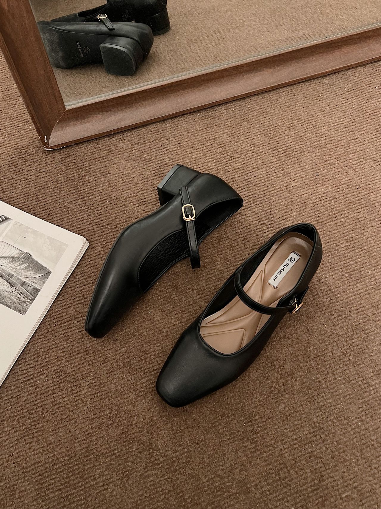 Women Casual Shoes France Fairy Gentle Vintage Style New Design Triple Black fashion