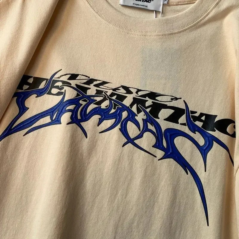 American Vintage Letter Print Graphic T-shirt Men and Women Summer Relaxed Casual Couple Casual Hip Hop Short Sleeve Top y2k 240703