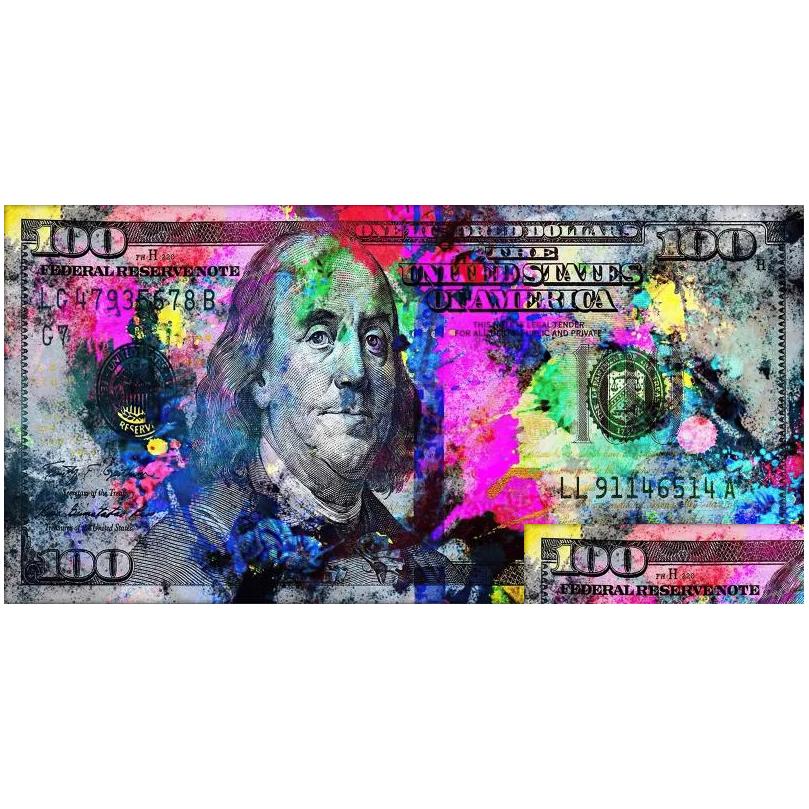 Paintings Wall Art Gold Modern Colorf Hundred Money Canvas Painting Quadro Street Abstract Poster Picture Home Drop Delivery Garden Ar Dhgqh