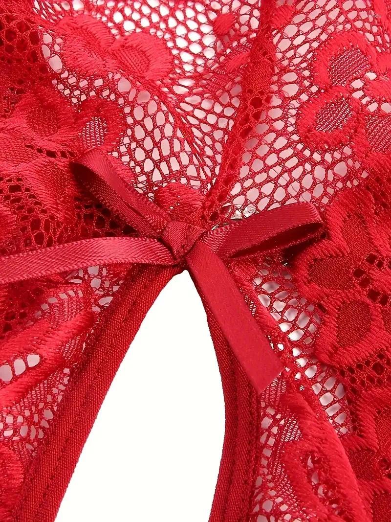 Womens Sleepwear Sexy Female Women Lace See Through Erotic Lingerie Open Bra Crotchless Costume Teddy Nightdress Pajamas L250807