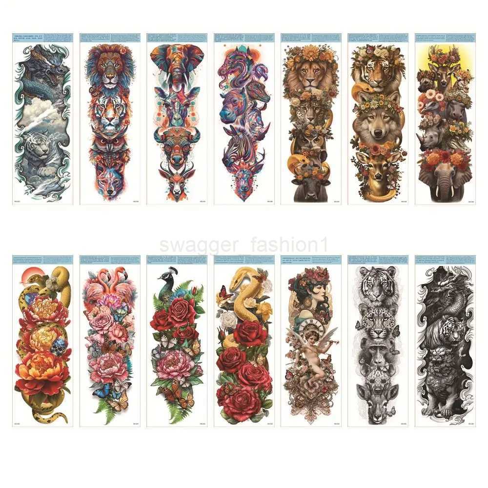 Waterproof Temporary Tattoo Sticker Full Arm Large Size Arm Tatoo Fake Tattoos Sleeve for Men Women GirlB240713