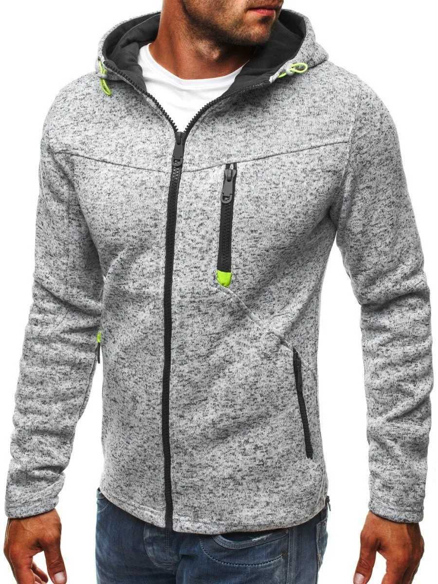 Mens Hoodie with Side Zipper Pockets Thin Wool Solid Color Tracksuit Casual Everyday Outdoor Hooded Tracksuit Long SleevesXJ240812