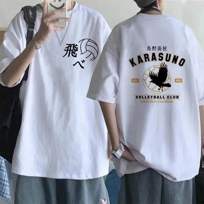 Anime Fly High Graphic T Shirt Mange Oversized Men T Shirt Man Women T-shirt Karasuno Yu Nishinoya Cartoon Y2k Harajuku Tees Top 240703