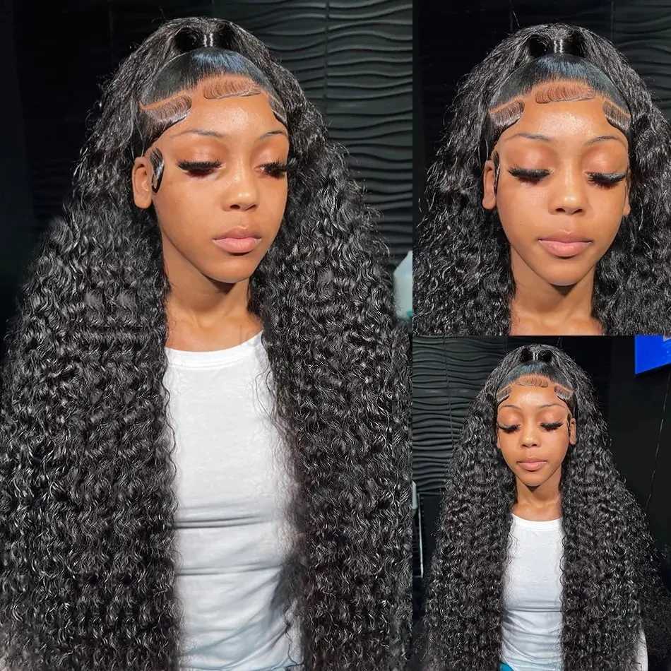 250% Loose Deep Wave 13x6 HD Lace Frontal Wig Brazilian 30 34 Inch Transparent 13x4 Curly Lace Frontal Wigs For WomenM240712