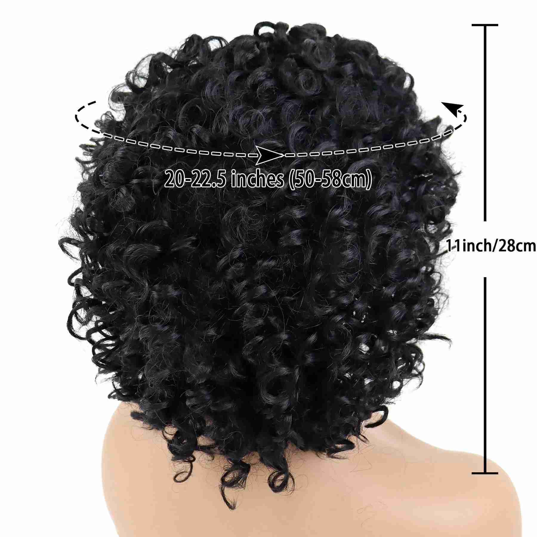Synthetic Afro Curly Wigs for Women Wave African American Wig with Side Bangs Natural Hairstyles Soft Full Hair Replacement WigsM240712