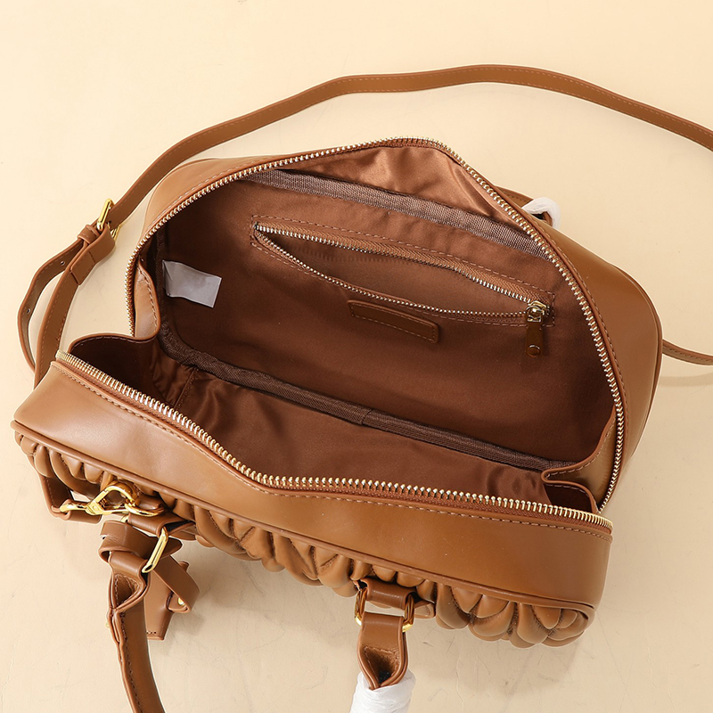 Designer Bags Women Pleated bowling bag, high-end hand-held Boston single-shoulder crossbody bag