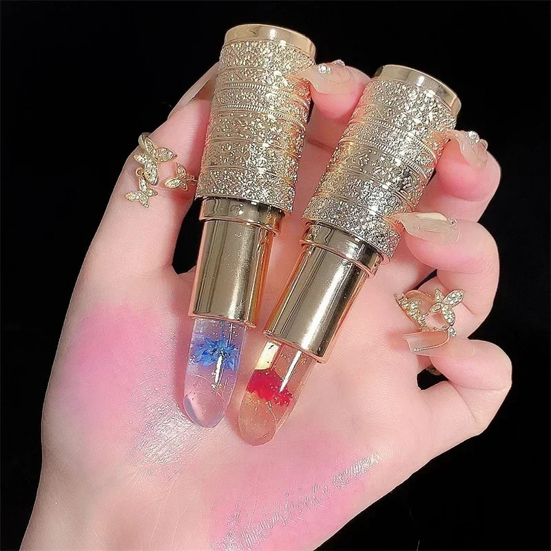 Moisturizing Flower Transparent Lipstick Temperature Color Changing Lip Balm Long Lasting Jelly Lipstick Lips Care Makeup 1pc 240712