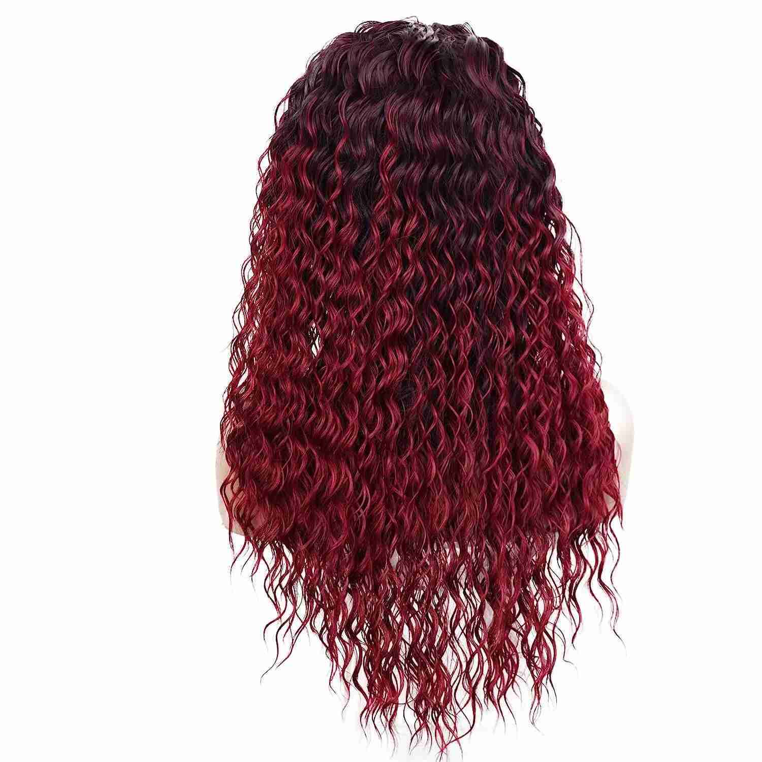 Synthetic Water Wave Headband Wig for Women Glueless Half Wig Curly Wigs with Headbands Attached Natural Black for Daily UseM240712