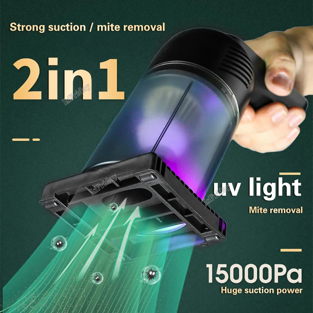 Wireless Pet Hair Suction Device Mite Removal Hair Absorber Cleaning Supplies Household Handheld UV Vacuum Cleaner For Cat Dog