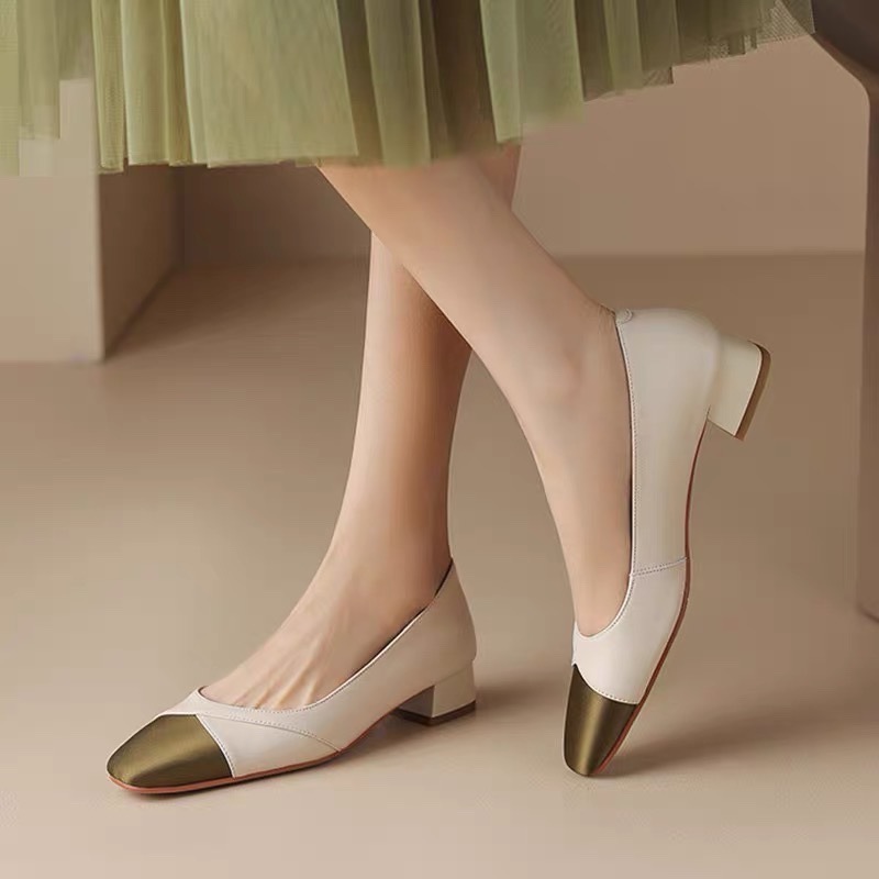 Casual Ddmysports Women France Vintage Style Clunky Eel Lofter Shoes New Triple Beige Free Shipping Outdoor