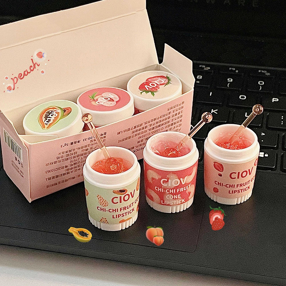 Jelly Peach Lip Balm Lips Care Lip Sleep Mask Hydrated Pink Lip Repair Nourish Protect Colorless Cute Sweet Lipstick Makeup Base 240712