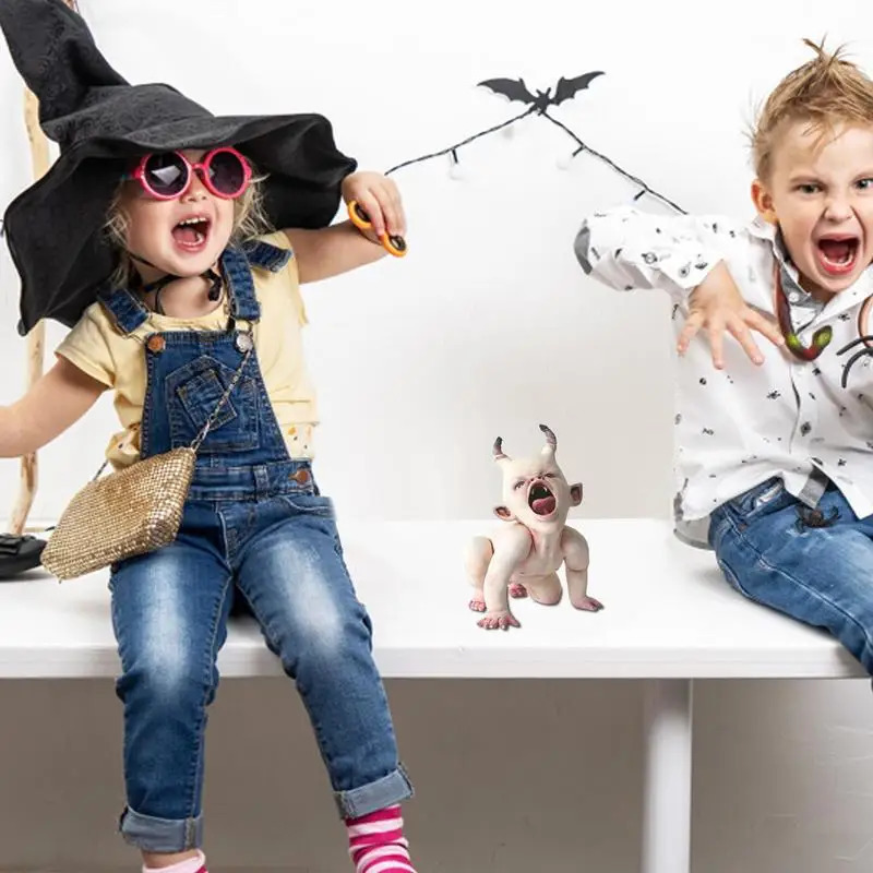 Halloween Horror Baby Statue Figurines Handmade Doll Crafts Resin Ornaments Halloween Scary Doll Ghost Zombie Baby Decor Props 240711