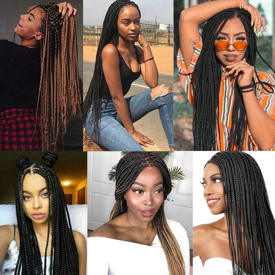 Long Straight Box Braided Wigs 26 Good Quality Synthetic Twist Braids Wigs Perruque Tresses Africaines Femmes Solde Easy WearM240712