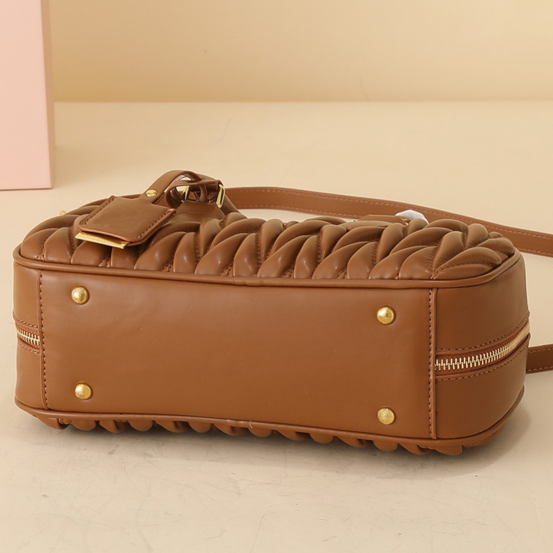 Designer Bags Women Pleated bowling bag, high-end hand-held Boston single-shoulder crossbody bag