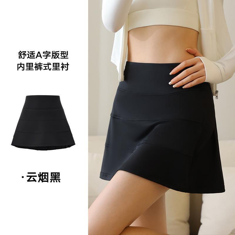Summer Ice Feeling Women's Pleated High Waist Slimming Plus Size A-line Half Skirt Fake Two Sports Short Skirts Woman Workout Clothe Yoga Jacket