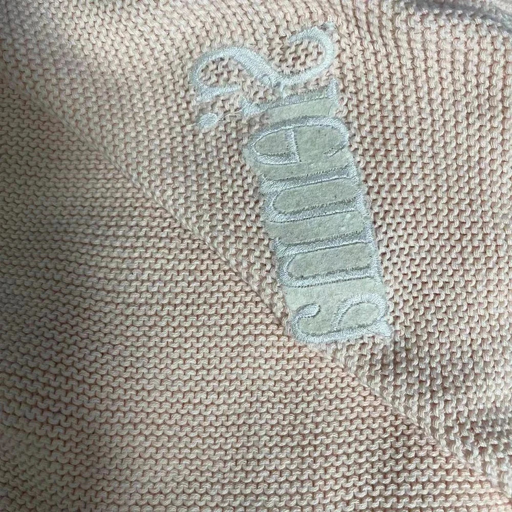 Cotton Knitted Blanket Personalized Embroidered Name Baby Boy Girl Soft Shower Breathable Stroller 240711