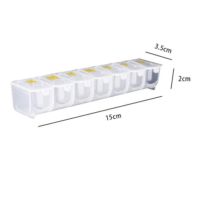 Seven Day Storage Convenient Rectangular Portable Braille Labeled Pill Boxes