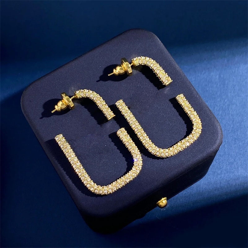 Earrings designer for women stud earrings lady diamond vintage plated silver designer jewellery rhinestone luxury earrings exquisite metal zb031 H4