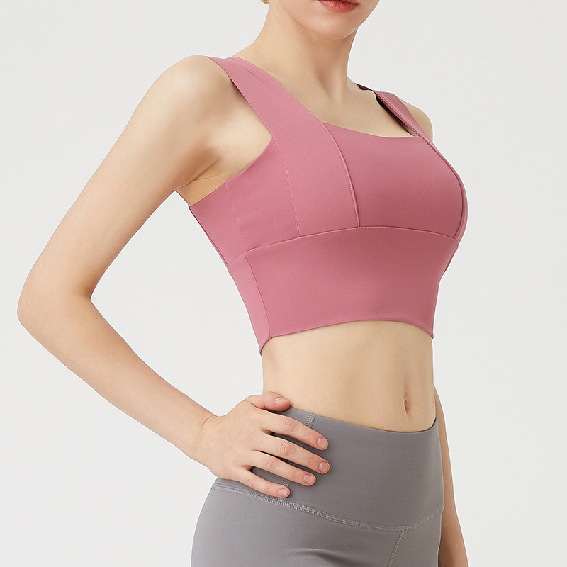 Wide Shoulder Fixed Women's Thin Running and Fitness Vest, Beautiful Back, Shock-absorbing, High-strength Yoga Sports Bra Workout Clothe Woman Lu