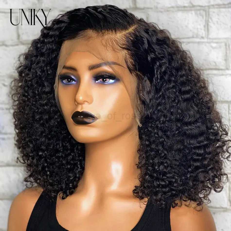 Short Curly Bob Wig Water Lace Front Wigs ForWomen PrePlucked Brazilian Glueless 13x4 Lace Wig UnikyhairM240712