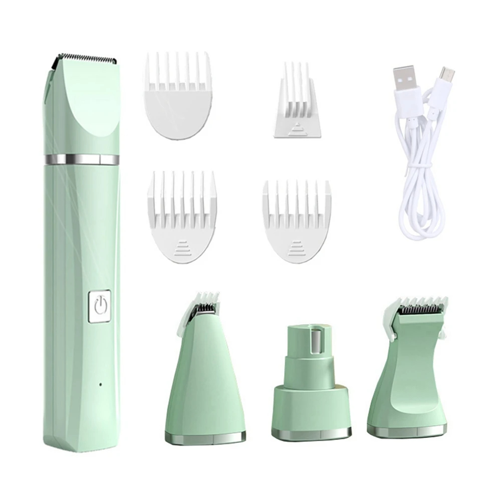 UBBT 4 in 1 Pet Electric Hair Clipper with 4 Blades Grooming Trimmer Nail Grinder Professional Recharge Haircut For Dogs Cat