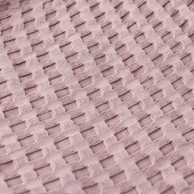 Summer Waffle Plaid Cotton Bed Blanket Throw Thin Quilt Knitted Bedspread Home Hotel Coverlets Green Pink Throw BlanketsB270712