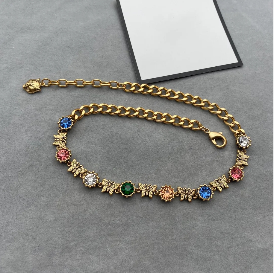 Designer Necklace Color Diamond New Color diamond Butterfly necklace Luxury necklace Jewelry gift
