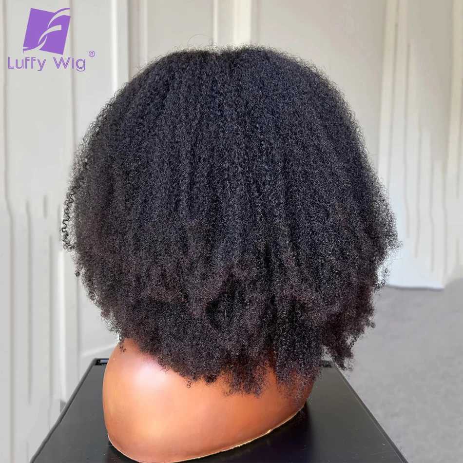 200Density V Shape Wig Afro Kinky Curly V Part Wig Short Curly Glueless No Leave Out New U Part Wigs For WomenM240712