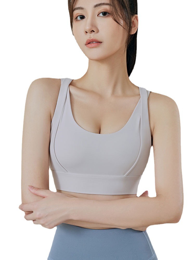 Juyi Tang's New Running, Fitness, Yoga Beauty Back Buckle, Shock-absorbing, Gathering, and Showcasing Chest Removable Sports Bra Woman Workout Cl