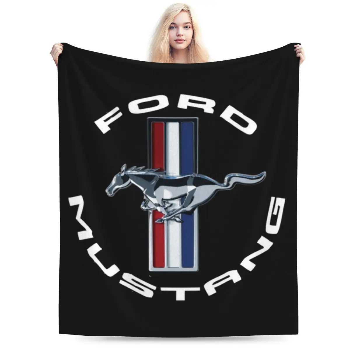 Ford Mustang Blankets Soft Warm Flannel Throw Blanket Cover for Bed Living room Picnic Travel Home SofaB270712