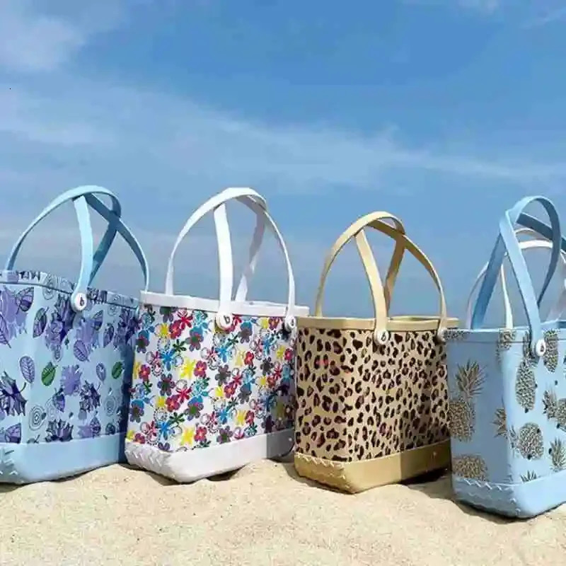 3 LXL EVA Waterproof Summer Travel Extra Large Rubber Tote Shoulder Handbags Women Shopping Bogg Beach Bags 240708 4