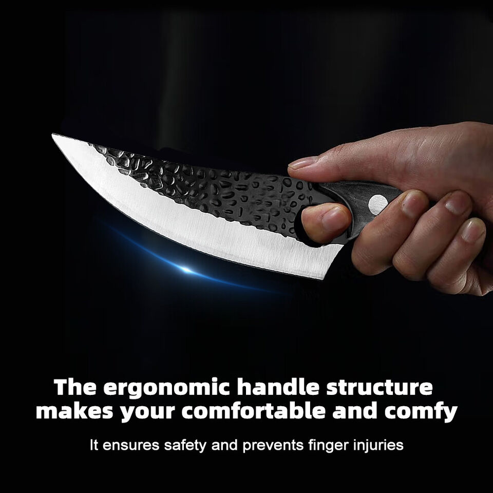 Hunters Serbian Forged Chef Knife Kitchen Butcher Boning Cleaver Hunting Knife Japanese Kitchen Boning Butcher With Leather Sheath