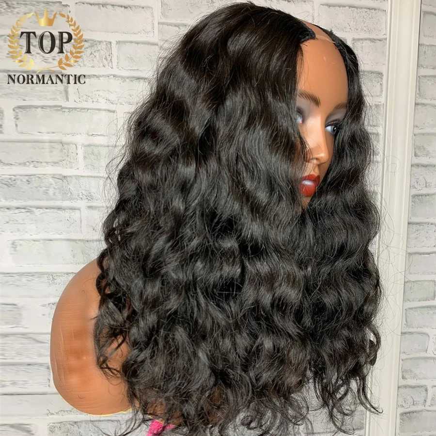 Topnormantic Nature Wave U Part Wig Brazilian Remy Wigs 250 Density Nature Color U Part Wigs For Black WomenM240712