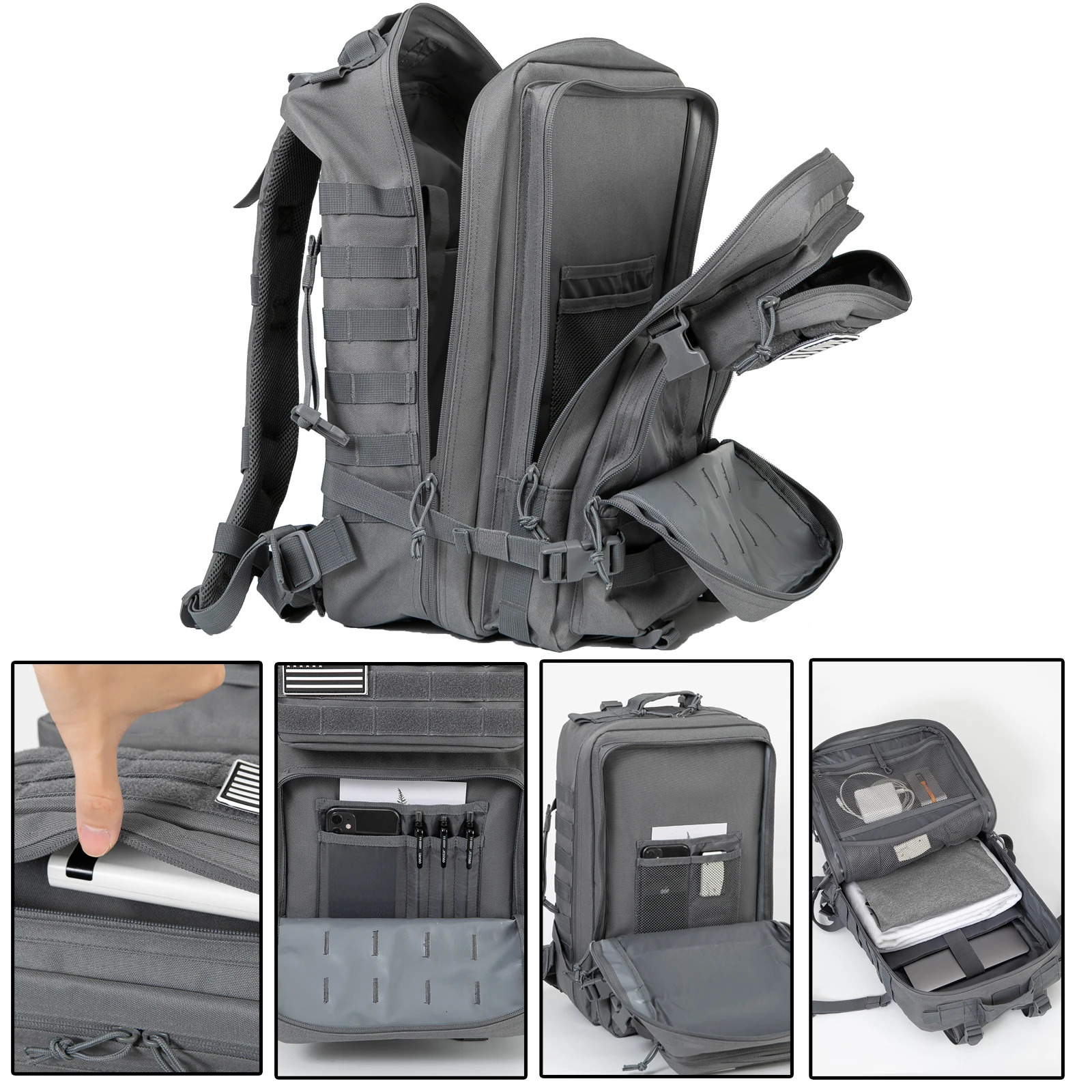 QT QY 45L Tactical Backpack Molle for survival Assault Pack CCW 3 Day survival Bag Hiking Treeking Rucksack heavy duty backpack 240703