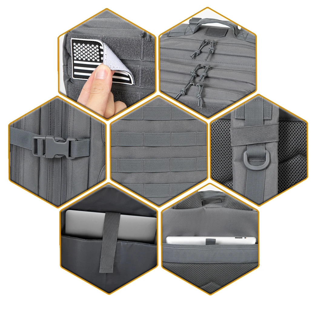 QT QY 45L Tactical Backpack Molle for survival Assault Pack CCW 3 Day survival Bag Hiking Treeking Rucksack heavy duty backpack 240703