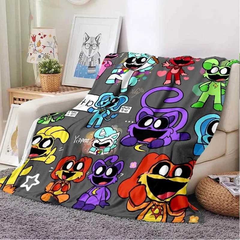 Blanket CATNAP DOGDAY Cartoon Smiling Critters Blanket Kids Baby Throw Blanket for Bedroom Living Room Sofa Bed Car Brithday GiftB270712