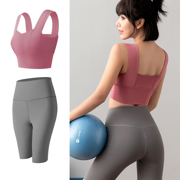 Yoga Sports Suit Women's Summer Fitness Tight Fitting Peach High Waist Lifting Pants Vest Top Two-piece Set Workout Clothe Woman Luxury