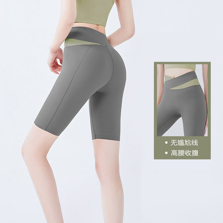 Color Blocked Running Fitness High and Waist Tight Women's Five Point Yoga Pants with Peach Hip Lifting Yoga Jackets for Women Full Zip Long