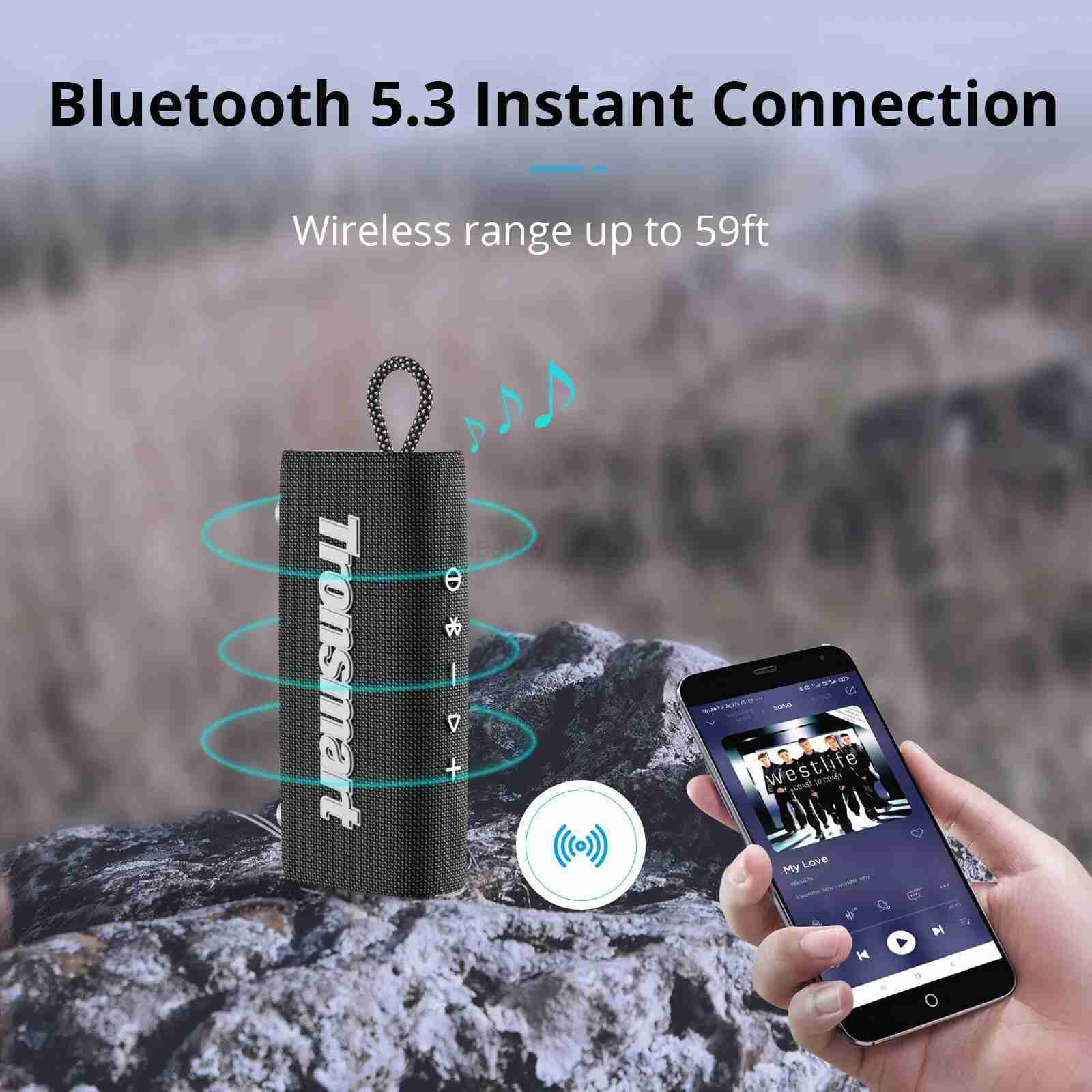 Tronsmart Trip Portable Speaker Dual-Driver Bluetooth Speaker IPX7 Waterproof True Wireless Stereo for OutdoorCL240712