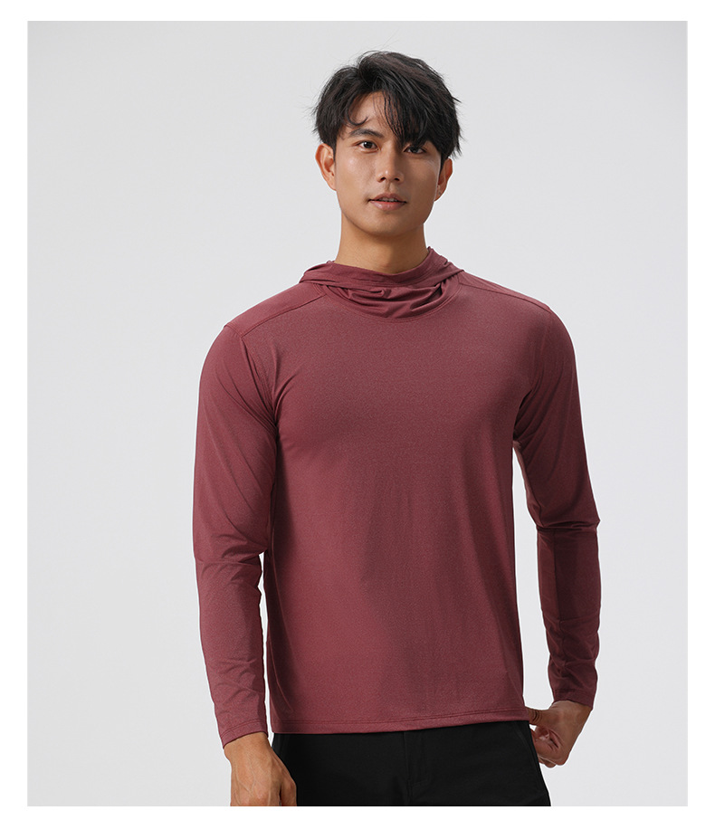 L61170 Mens Jogger Sweatshirt Fitness Sportswear Shirt Blouse Hoodie Stretch Hooded Solid Color Long Sleeve Pullovers