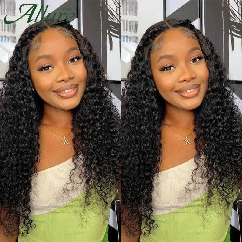Deep Wave Lace Front Wig Wigs For Black Women Curly Brazilian Remy Hair Wigs Glueless Water Wave Part Lace Wig AllureM240712