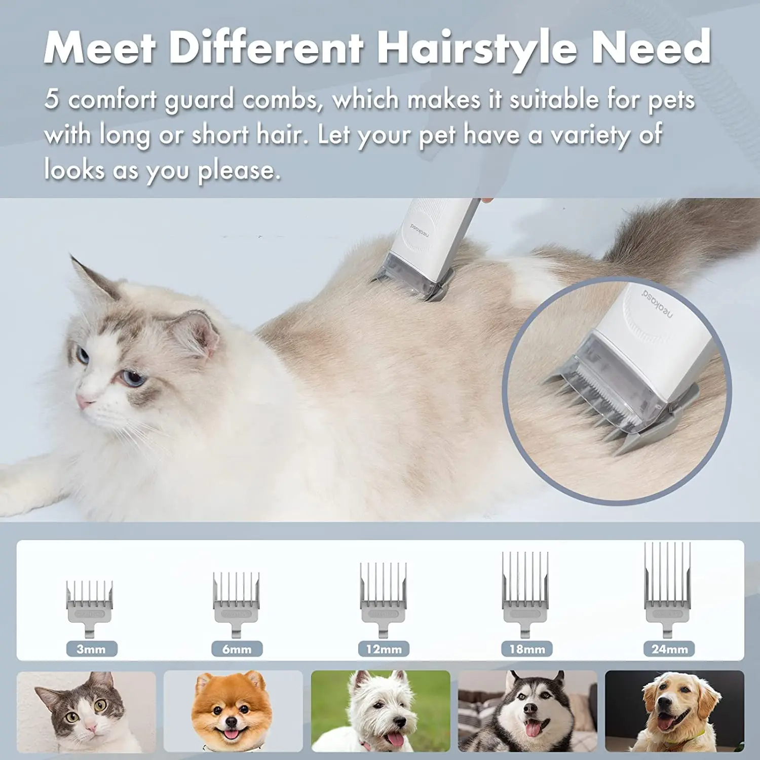 ATUBAN by neabot P2 Pro Dog Grooming Kit,Dog Clippers Vacuum Suction 99% Hair,Pet Grooming with 5 Proven Grooming Tools for Dogs