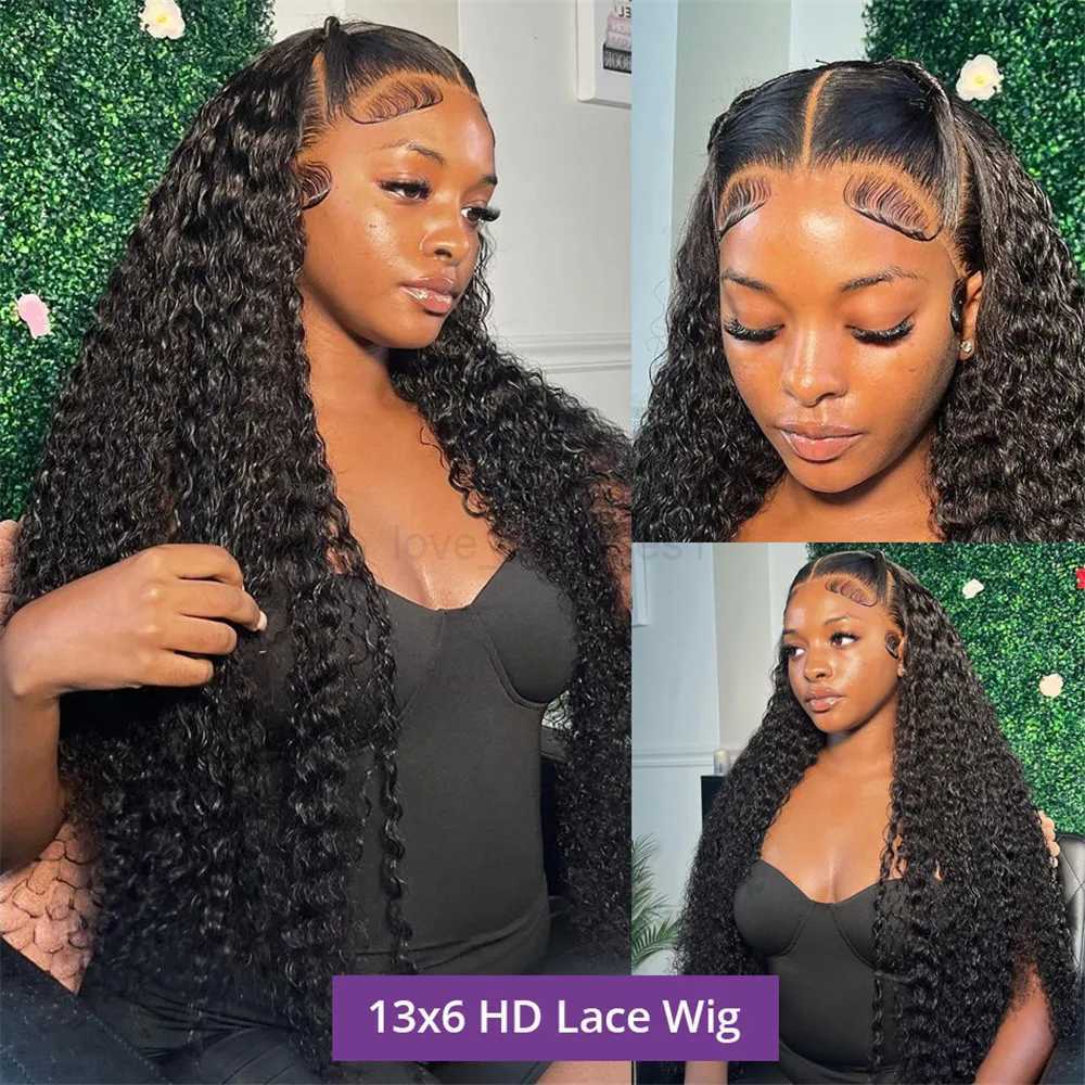 Finros 40 inch 250 Density Hd Lace Wig 13x6 Loose Deep Wave 13x4 Lace Frontal Wig Pre Plucked Curly Glueless WigM240712