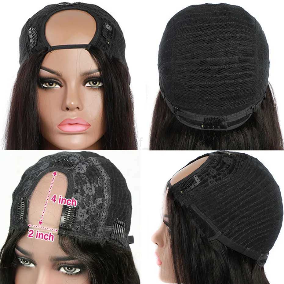 Straight Wigs Cheap U Part Wig Brazilian Wigs For Women Virgin Hair Glueless Middle U Shape Wig 180 Density wholesaleM240712