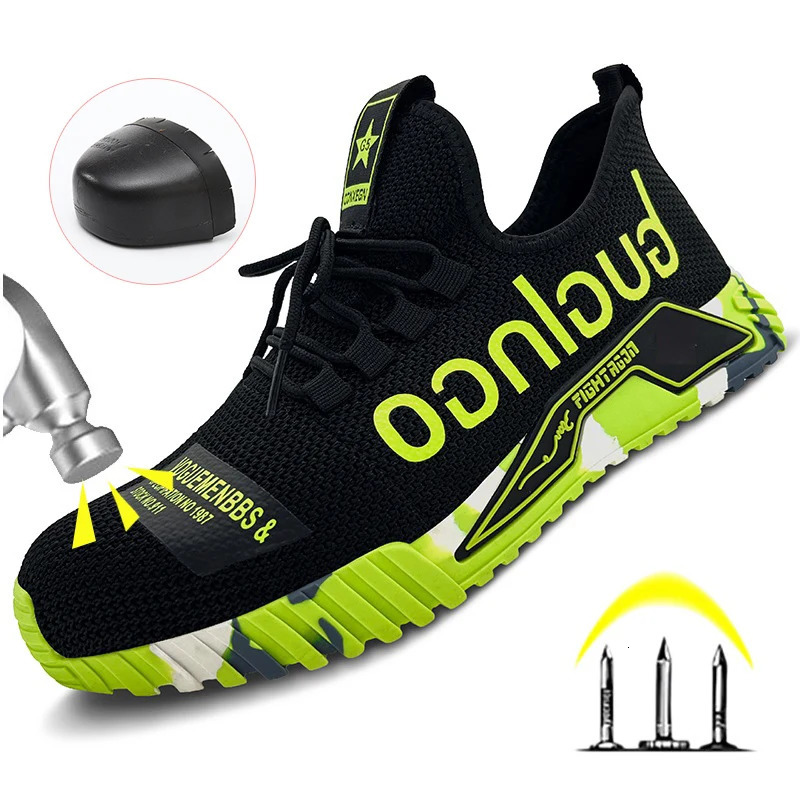 Lightweight Steel Toe Anti-puncture Men New Breathable Industrial Shoes Indestructible Work Safety Boots 240703